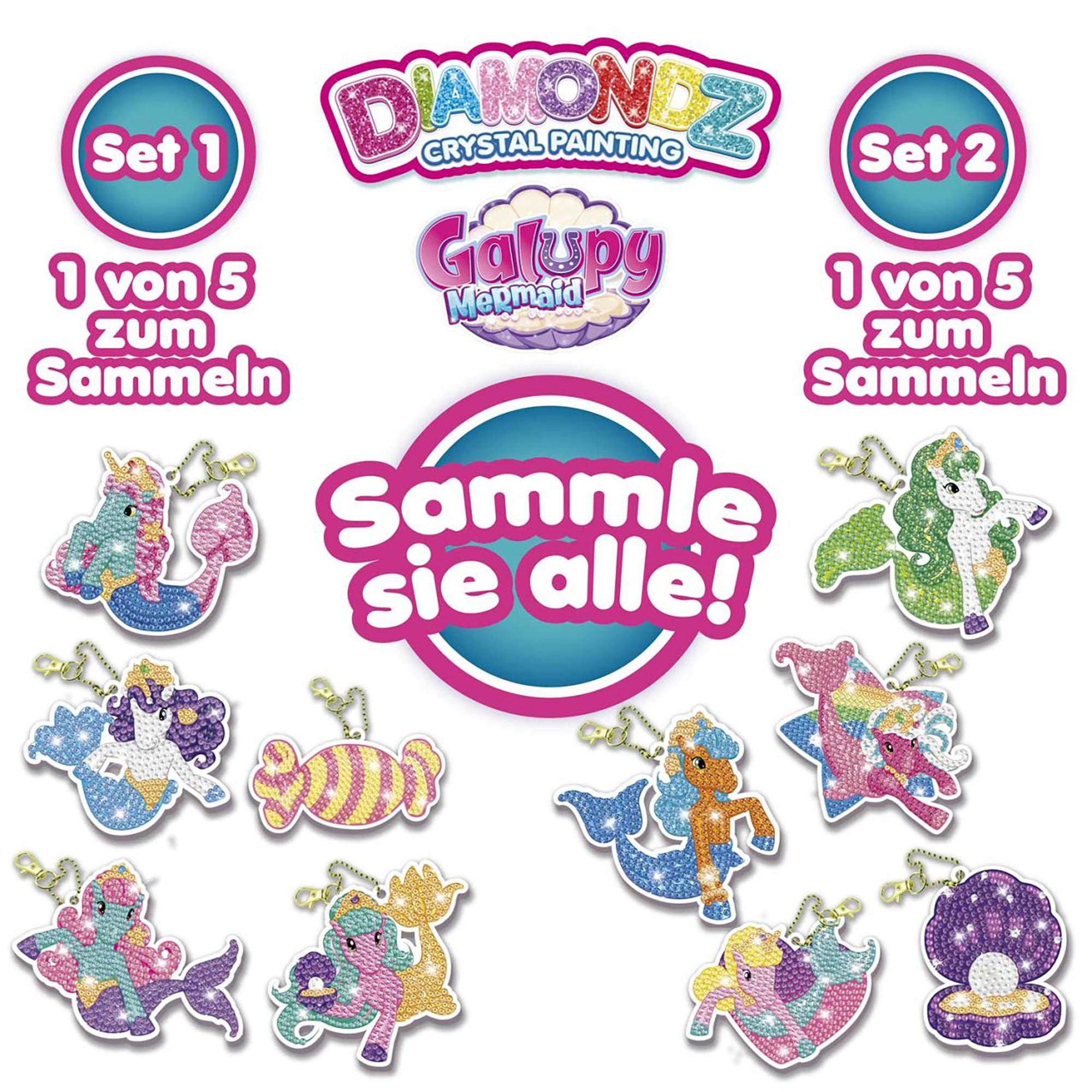 Craze  Diamondz Keychain Set Galupy Mermaid, assortiment aléatoire 