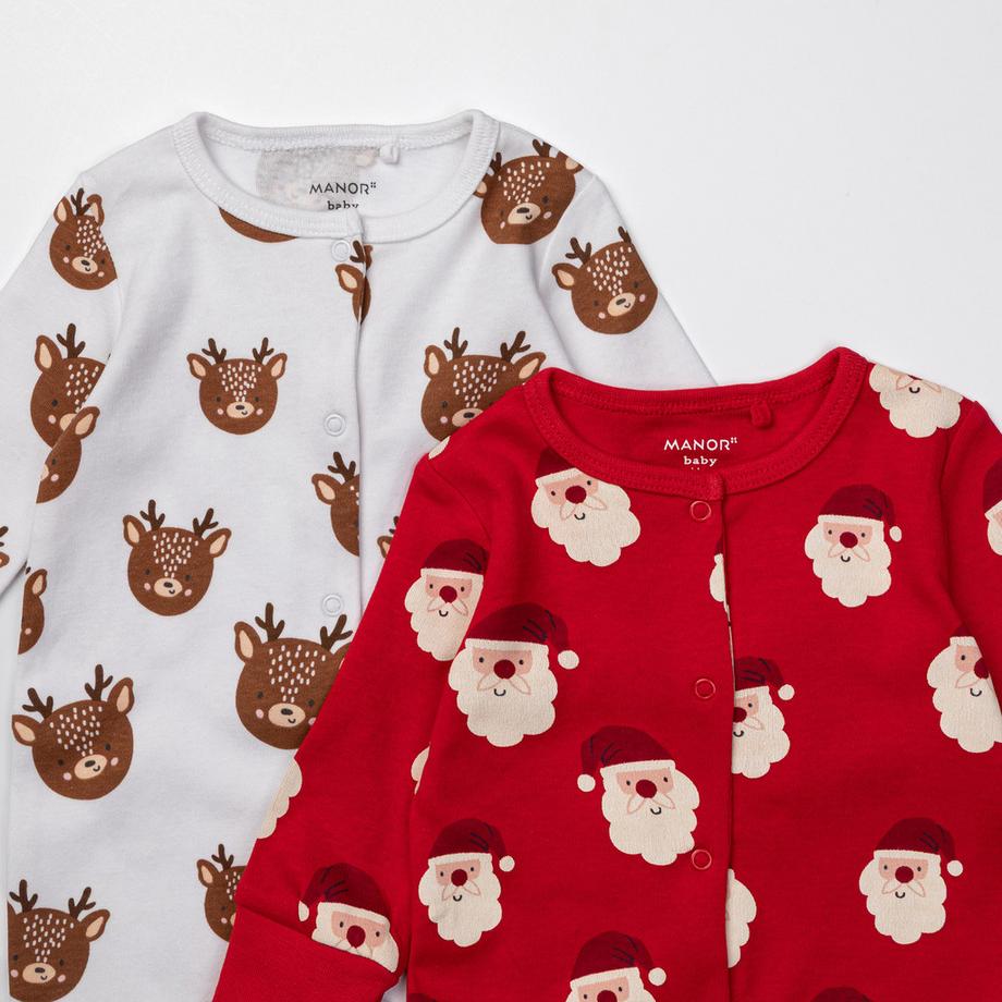 Manor Baby Duo Pyjama X-Mas Pigiama, confezione da 2 