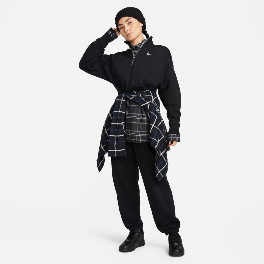 NIKE W NSW PHNX FLC QZ CROP Pull, half-zip 