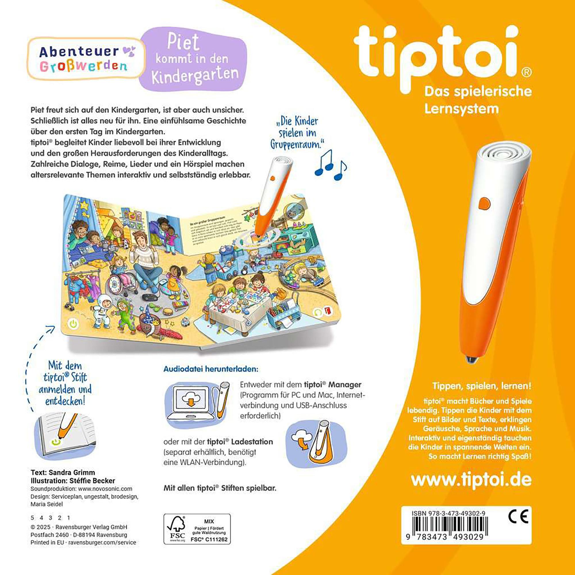 tiptoi  Abenteuer Grosswerden: Piet kommt in den Kindergarten, allemand 