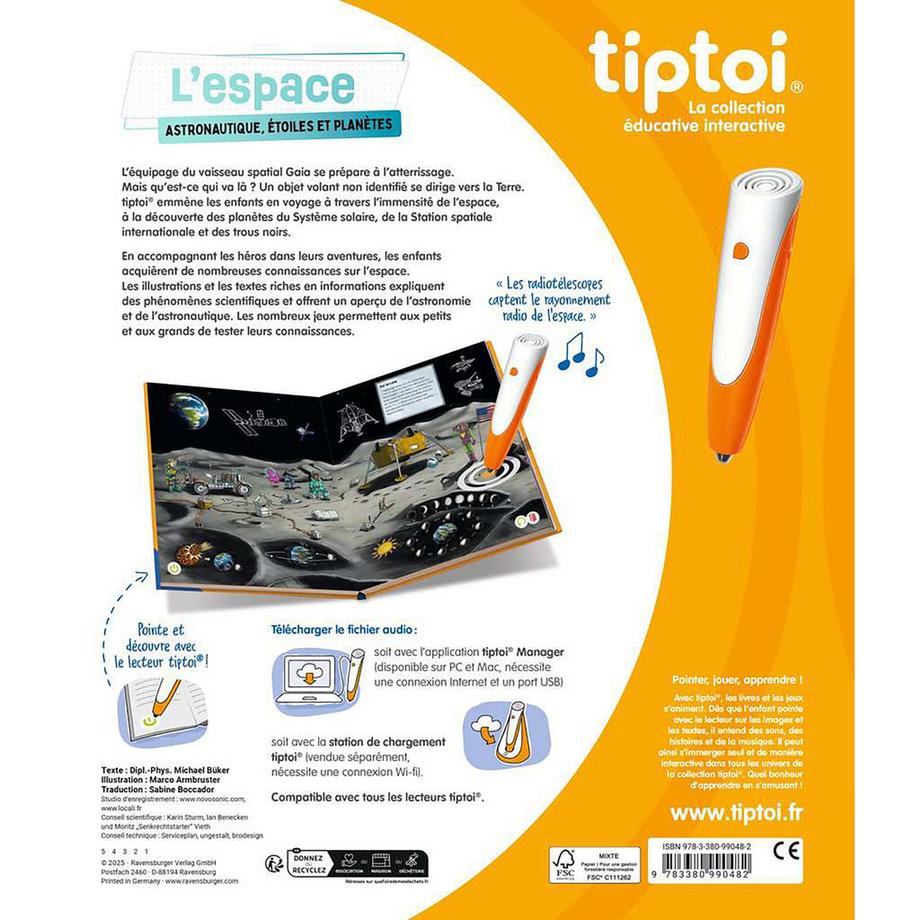 tiptoi  Livre – L’espace Astronautique, étoiles et planètes, französisch 