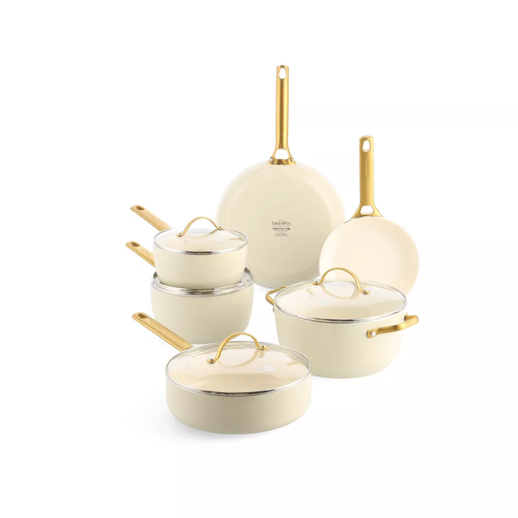GreenPan Padova Reserve 6 Piece Cookware Set Cream