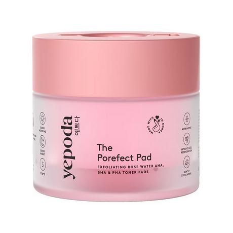 Yepoda  The Porefect Pad - Peeling-Pads mit Rosenwasser, AHA, BHA und PHA 
