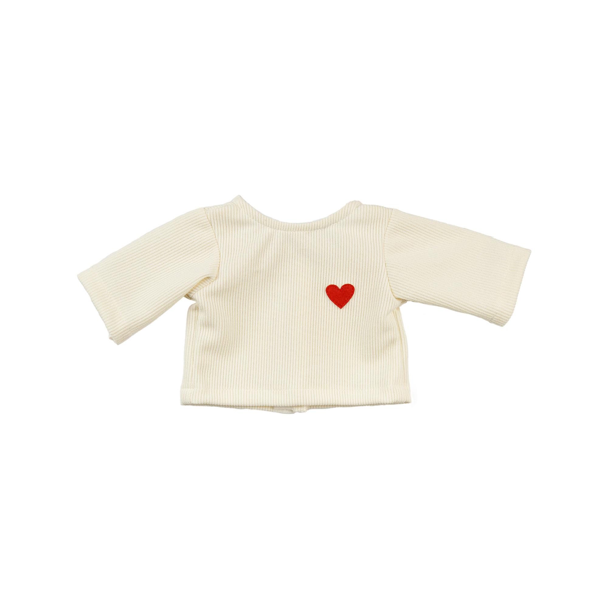 Heless  Puppen-Kordhose "Herz-Konfetti" mit T-Shirt und Nickituch 