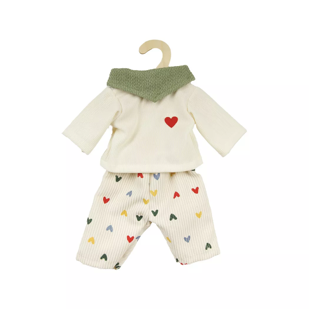 Heless - "Puppen-Kordhose ""Herz-Konfetti"" mit T-Shirt und Nickituch", 35-45cm, Multicolor