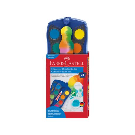 Faber-Castell Deckfarbkasten mit Deckweiss und Pinsel Connector 