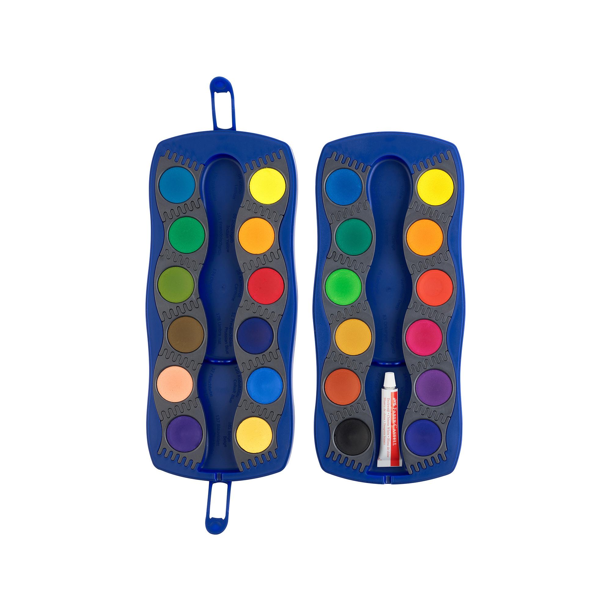 Faber-Castell Deckfarbkasten mit Deckweiss und Pinsel Connector 