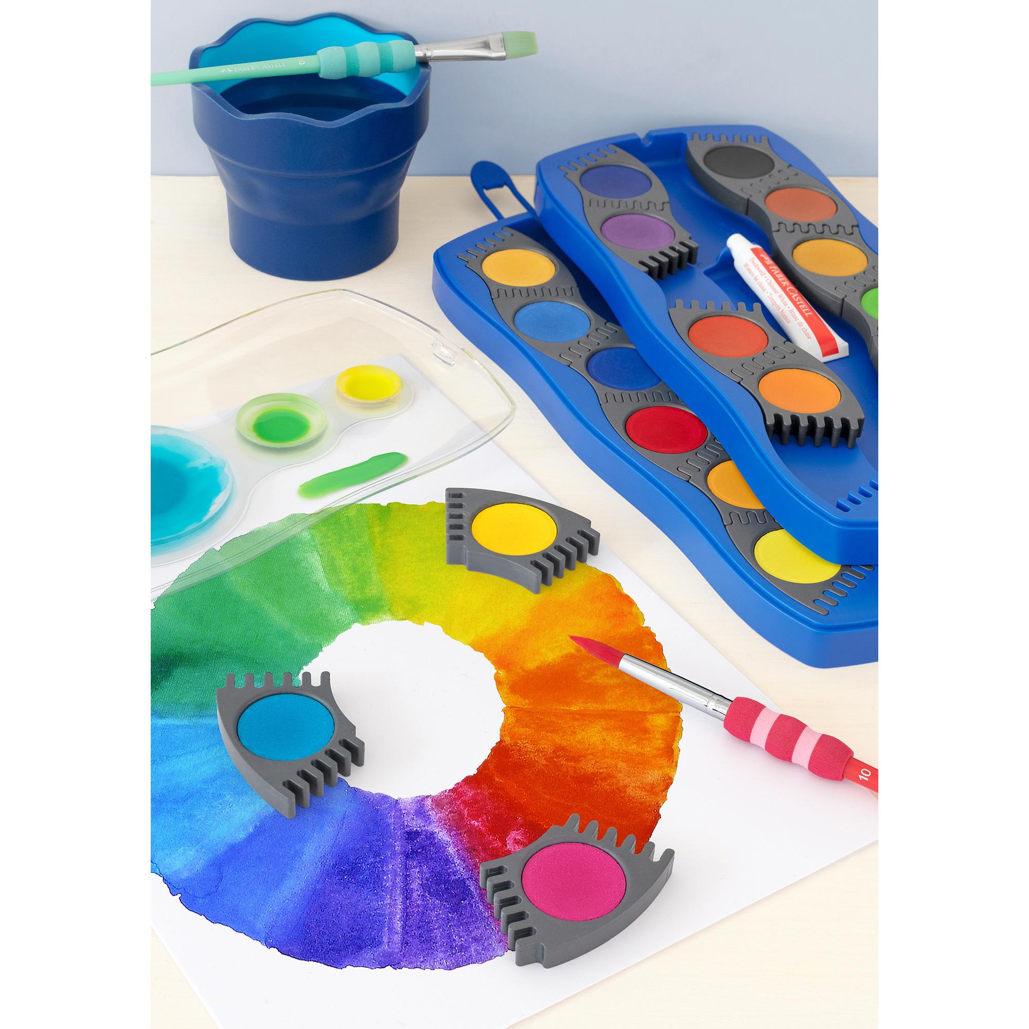 Faber-Castell Deckfarbkasten mit Deckweiss und Pinsel Connector 