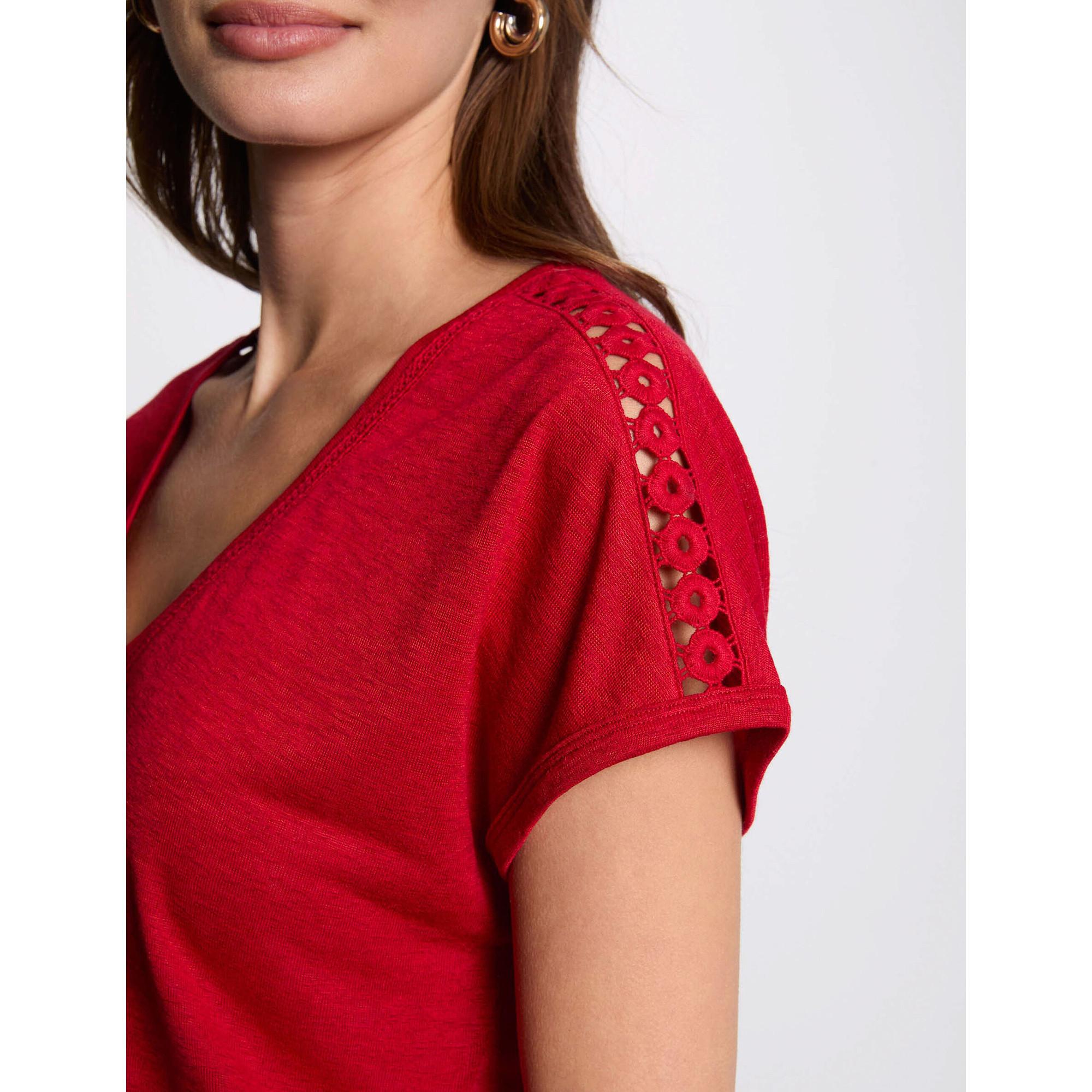 MORGAN V-Ausschnitt Kurzarm T-Shirt  