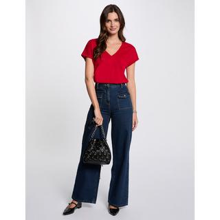 MORGAN V-Ausschnitt Kurzarm T-Shirt  