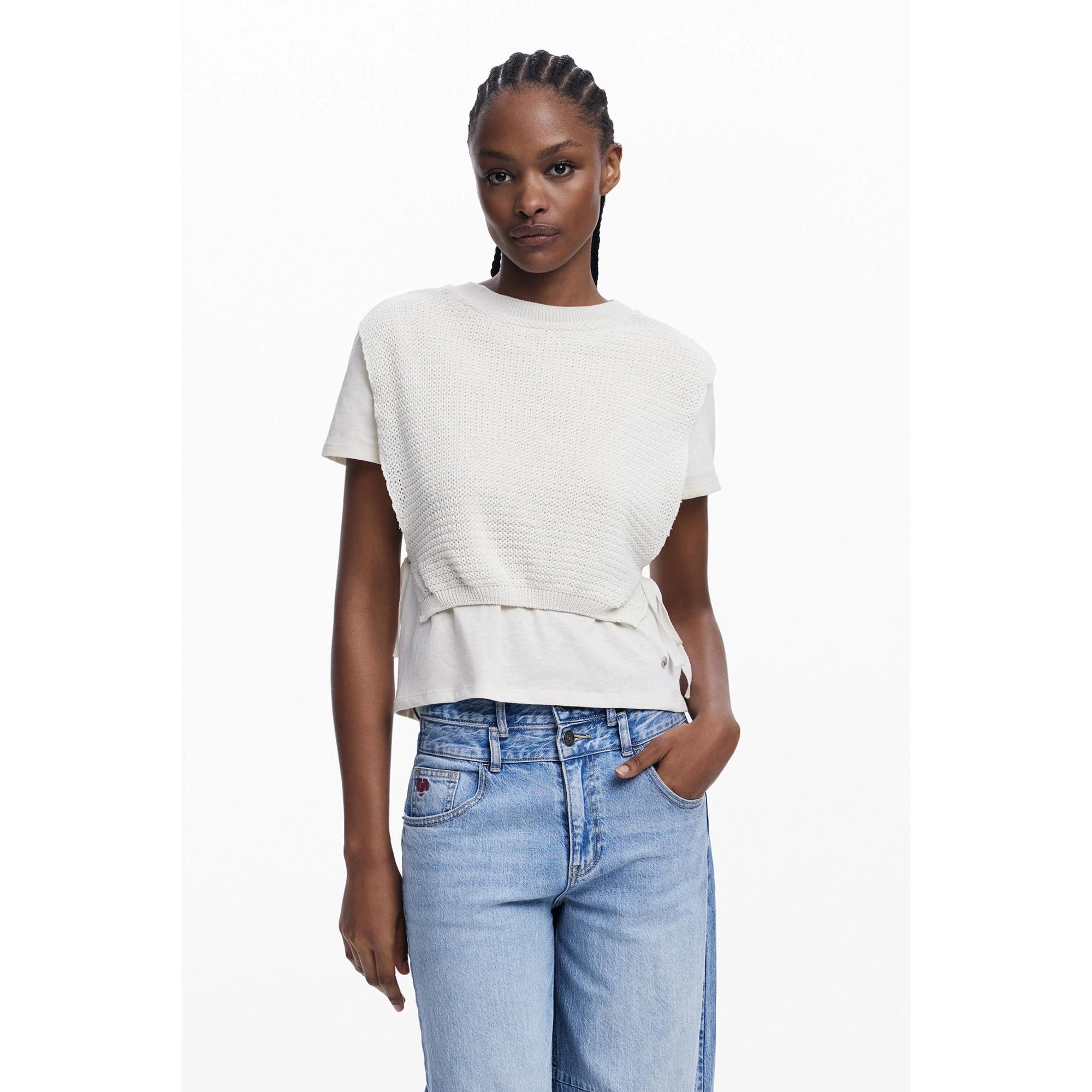 Desigual T-Shirt mit Strickweste  