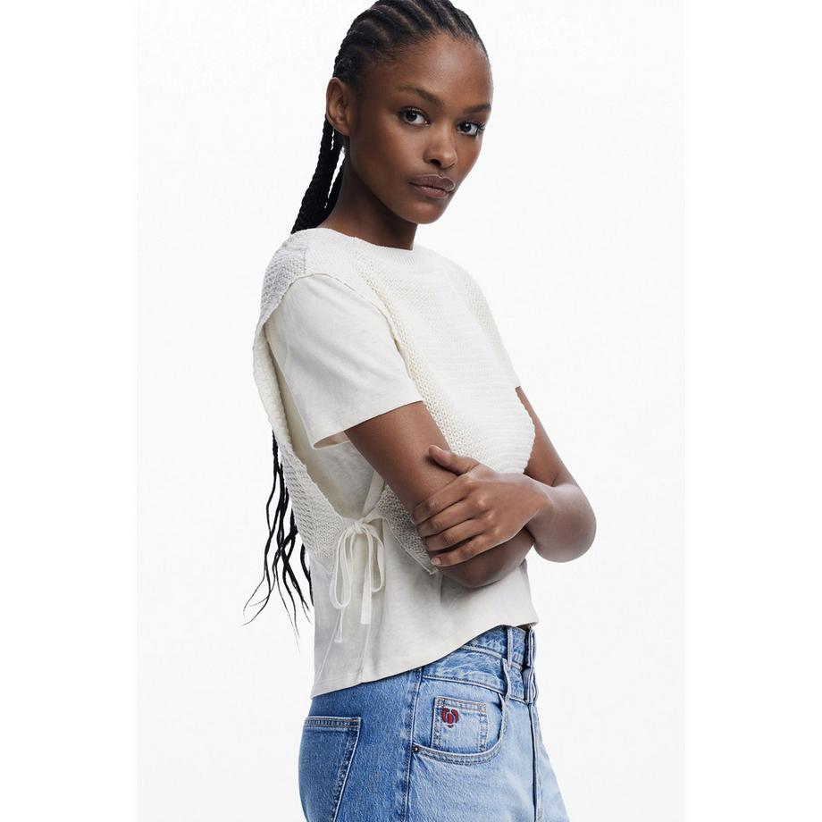 Desigual T-shirt con gilet in maglia  