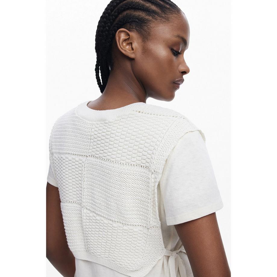 Desigual T-shirt con gilet in maglia  