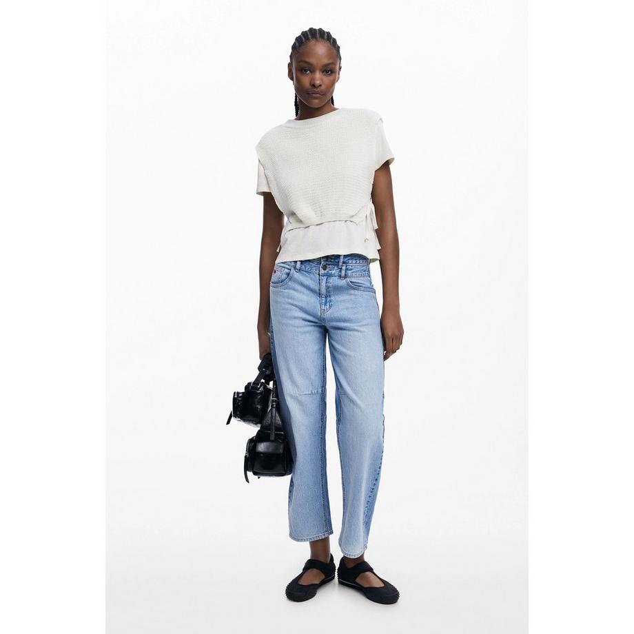 Desigual T-shirt con gilet in maglia  