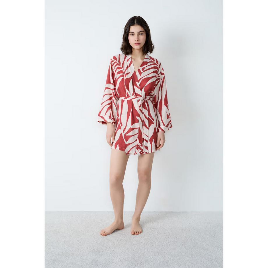 Etam Peignoir Imprimé Feuilles  