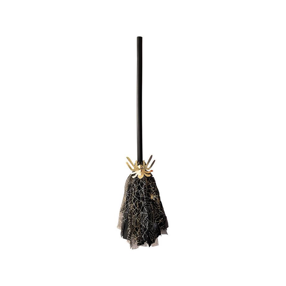 Balai de sorcière avec araignées