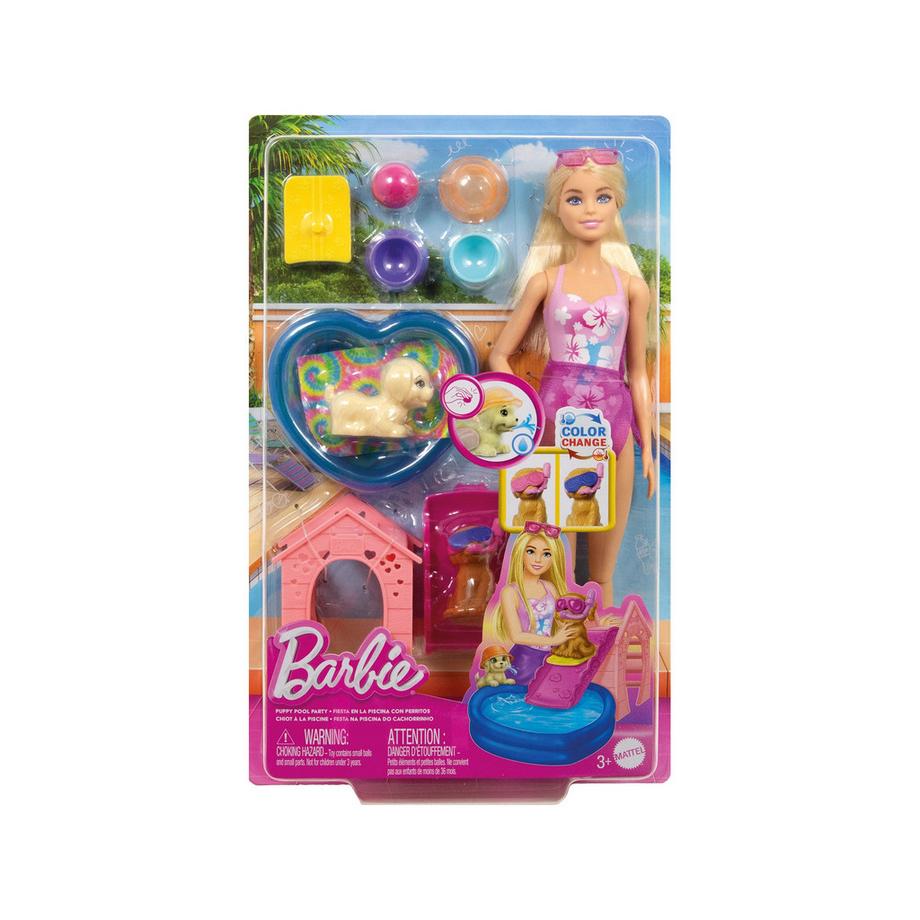 Barbie  Barbie Puppe Puppy Pool Party Aloha Blonde 