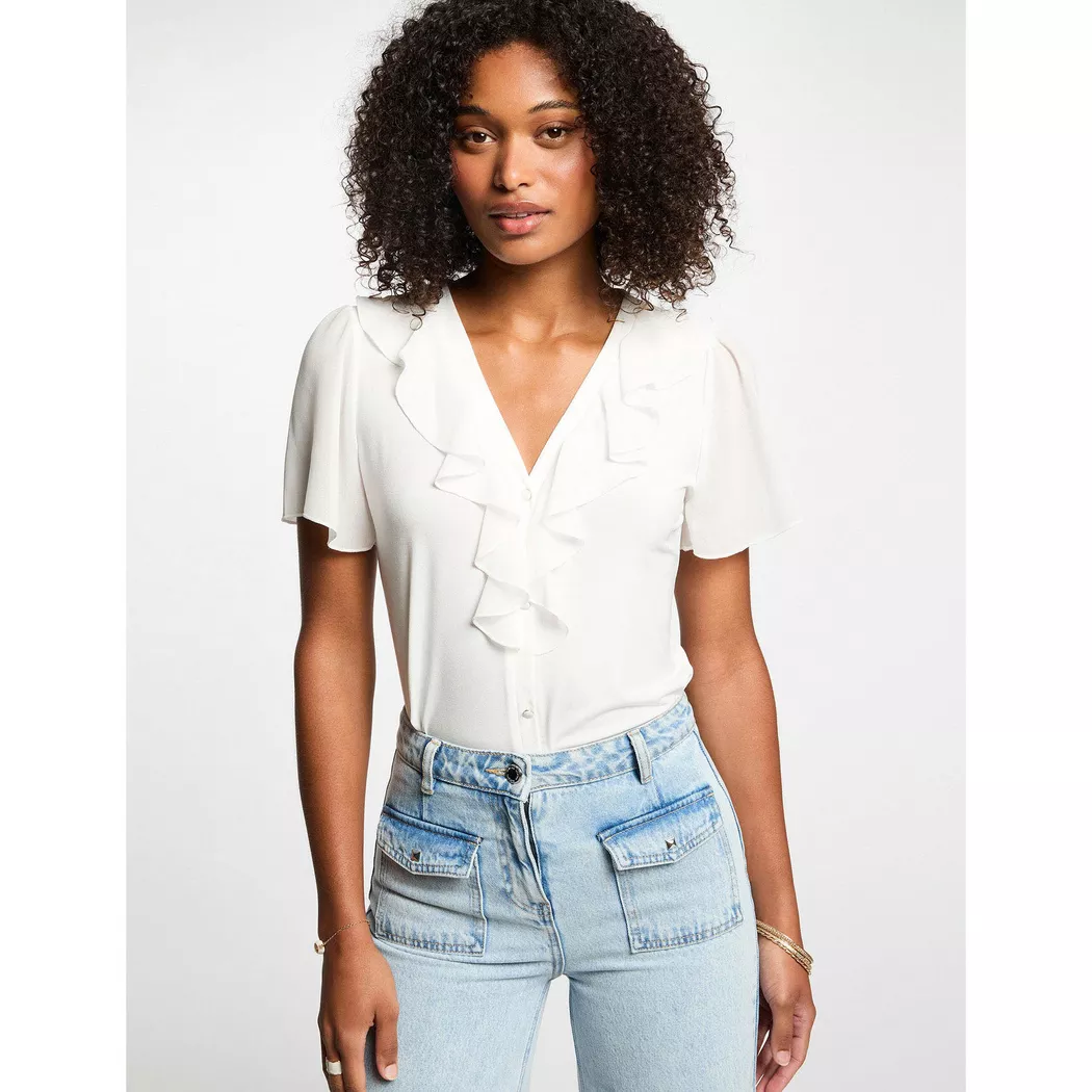 Morgan - T-Shirt, für Damen, Leinen, Größe S