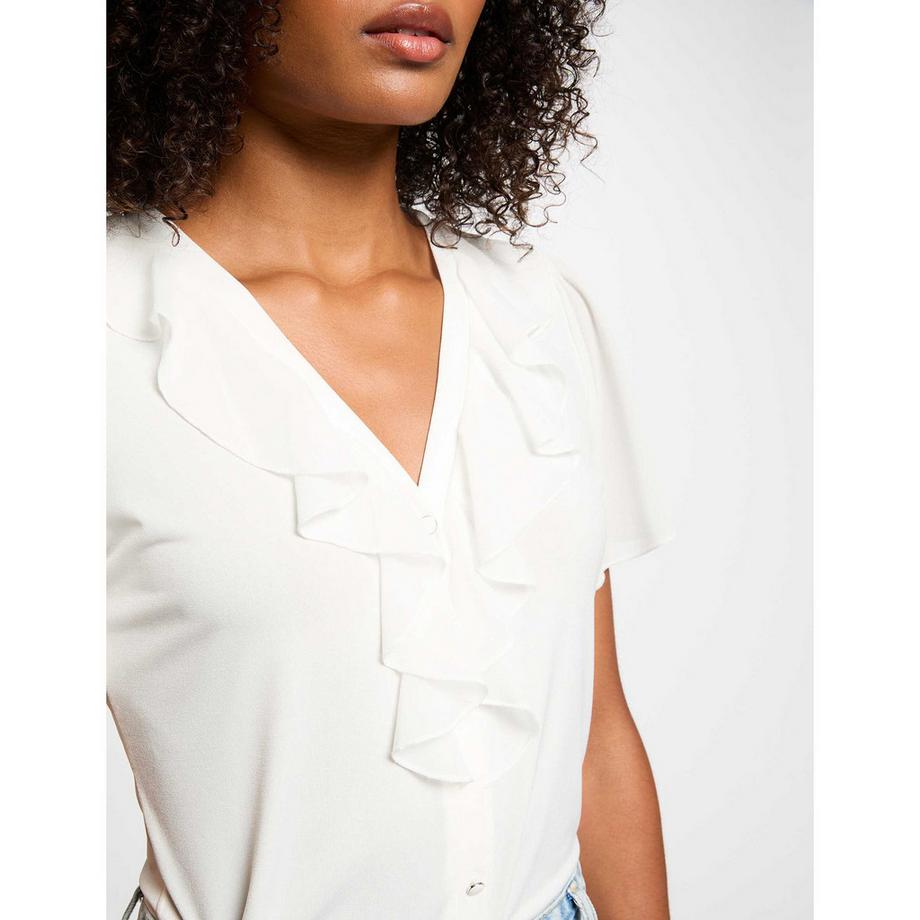 MORGAN T-Shirt Maniche Corte Dettaglio Balze  