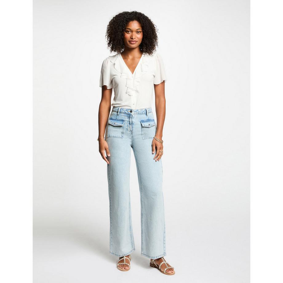 MORGAN T-Shirt Maniche Corte Dettaglio Balze  