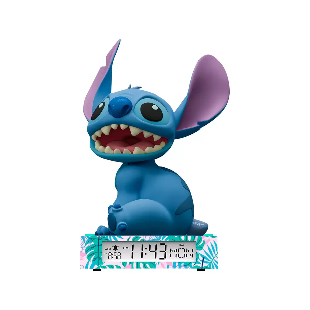 Disney - 3D Wecker mit Nachtlicht, Stitch, 29cm, Blau
