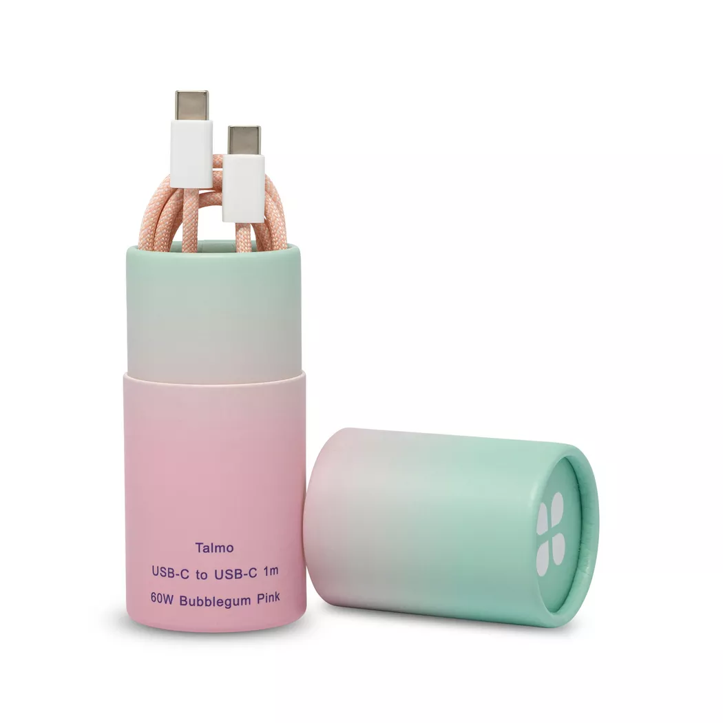 Talmo USB Cable 1m 60W Bubblegum Pink