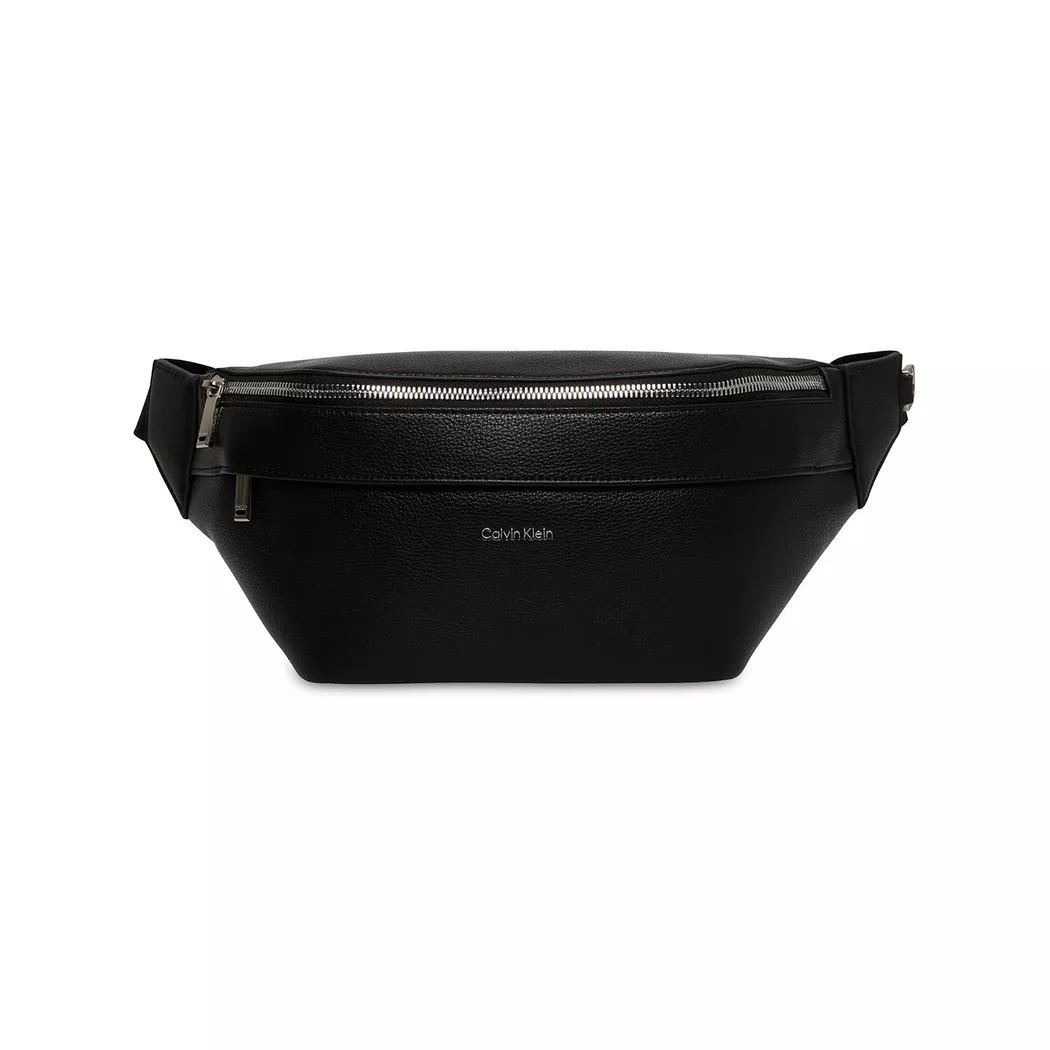 Gürteltasche CALVIN KLEIN "RAISED WAISTBAG", Damen, Gr. B/H/T: 29cm x 13cm x 7cm, schwarz, Lederimitat, unifarben, Taschen Gürteltasche, Unisex Crossbodybag, Schultertasche, Umhängetasche mit Logoschriftzug