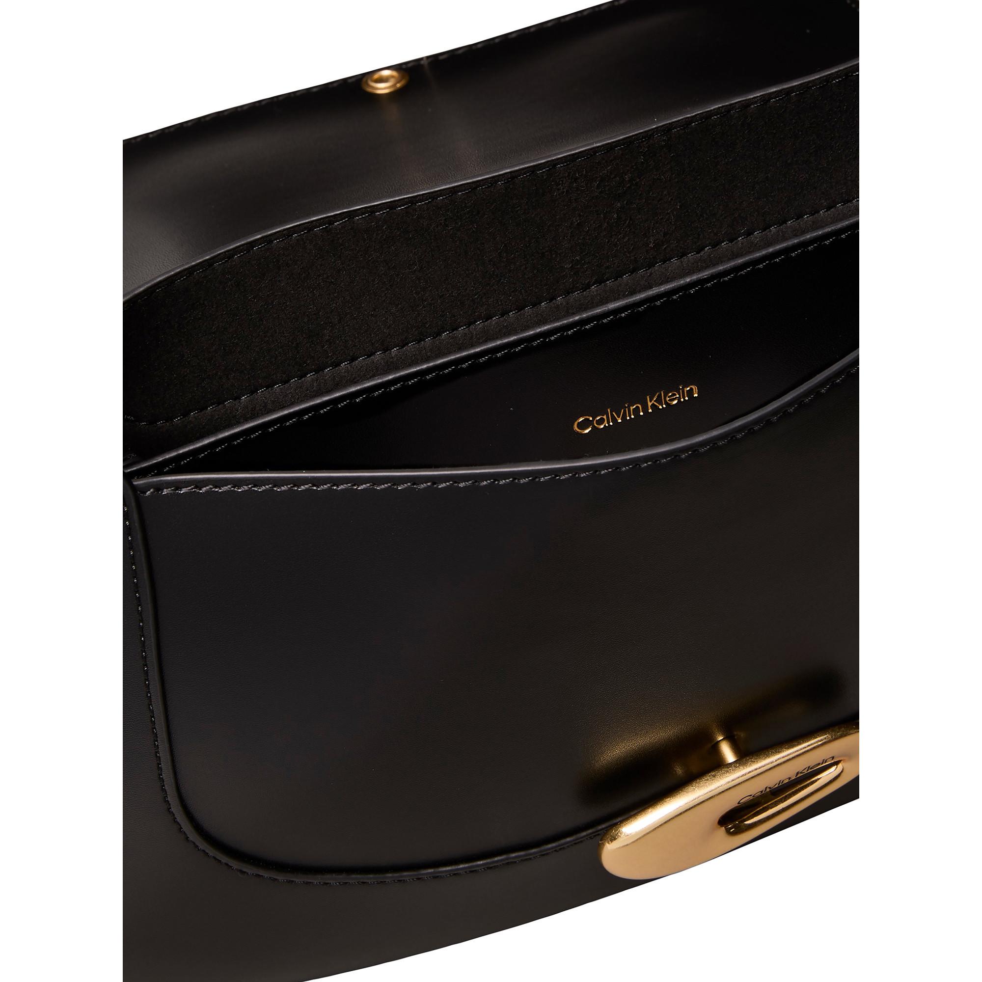 Calvin Klein Engraved Hardware Flap Medium Crossbody Bag  