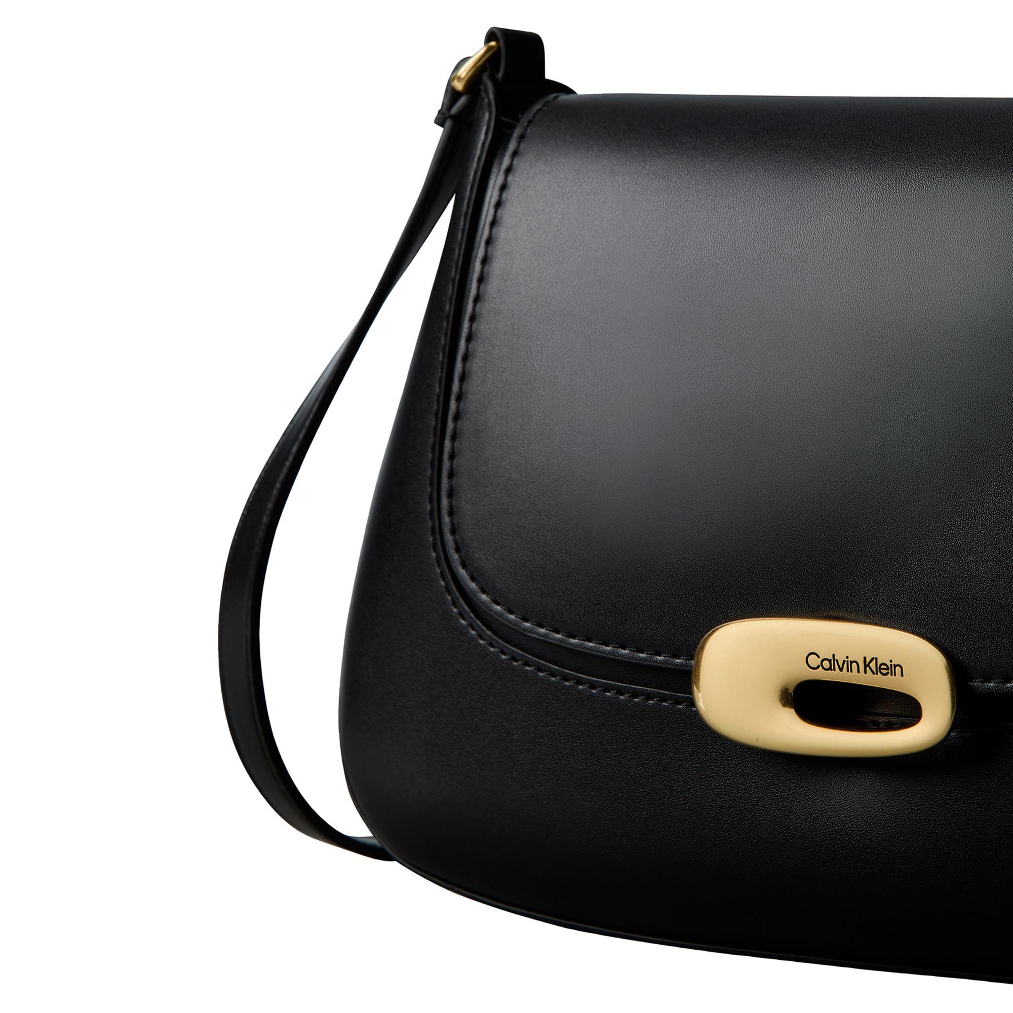 Calvin Klein Engraved Hardware Flap Medium Crossbody Bag  