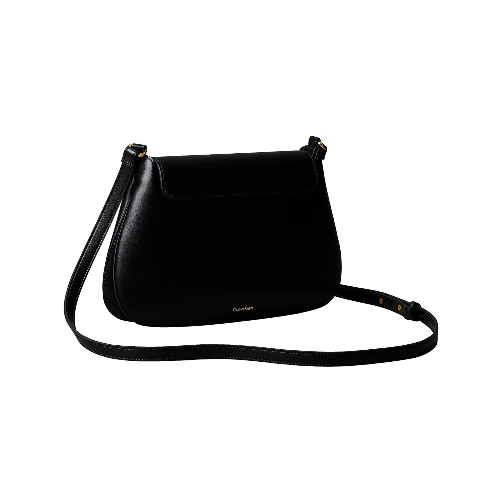 Calvin Klein Engraved Hardware Flap Medium Crossbody Bag  