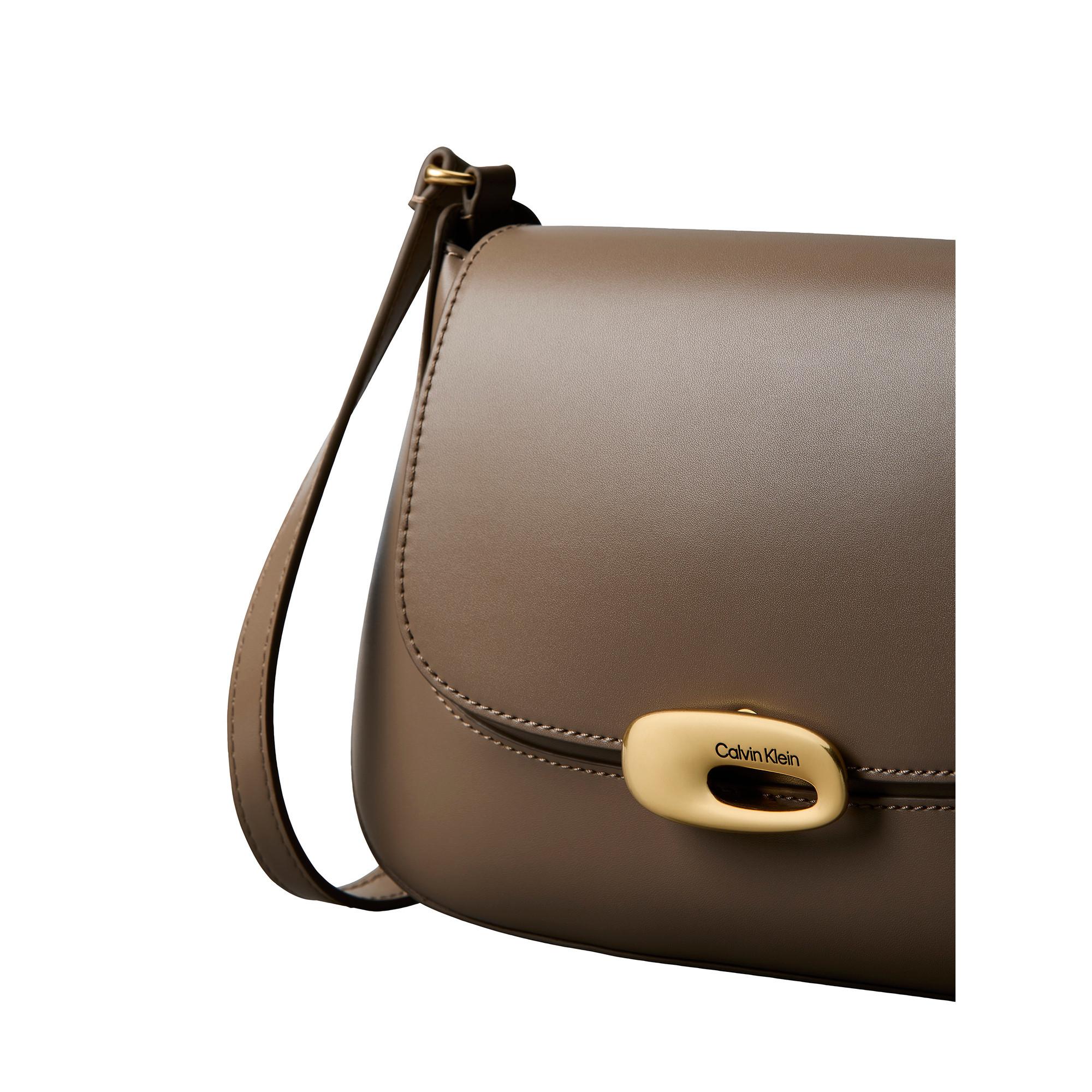 Calvin Klein Engraved Hardware Flap Medium Crossbody Bag  