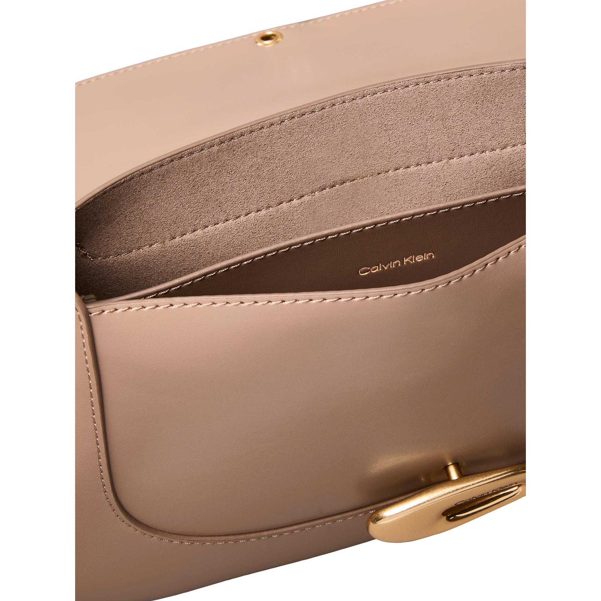 Calvin Klein Engraved Hardware Flap Medium Crossbody Bag  