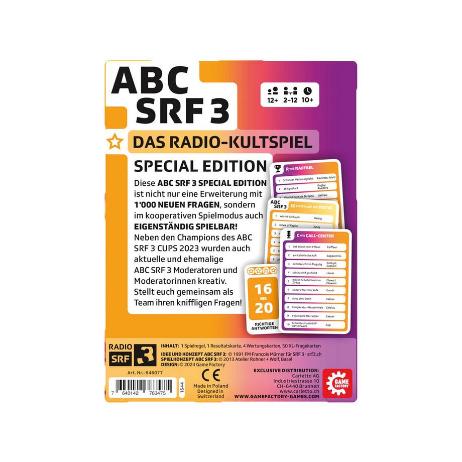 Game Factory  ABC SRF 3 Special Edition, allemand 