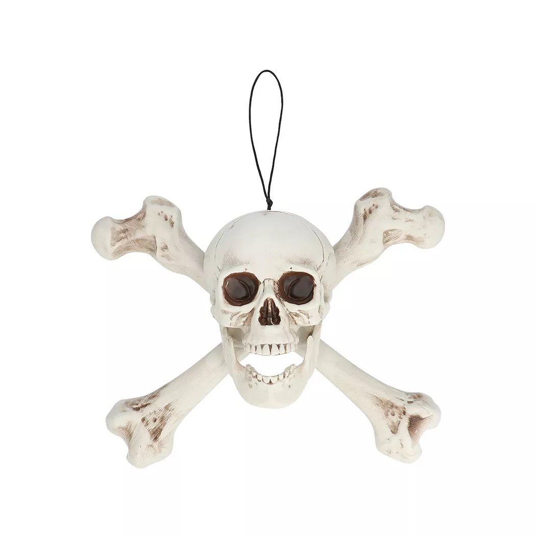 Boland - Deko Skull Roger, 37X31X15CM, Weiss
