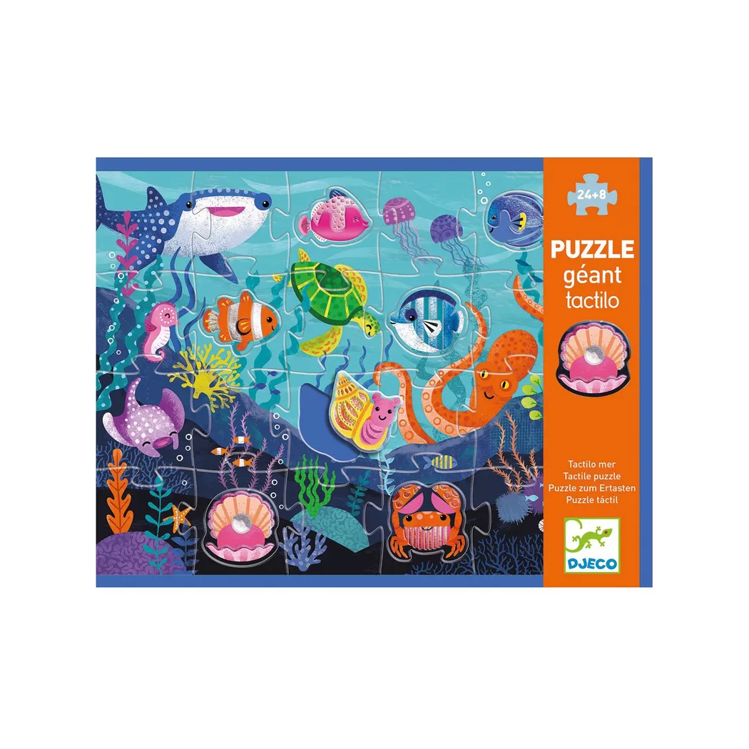 Djeco - Tactilo Meer Puzzle, 32 Teile, Multicolor