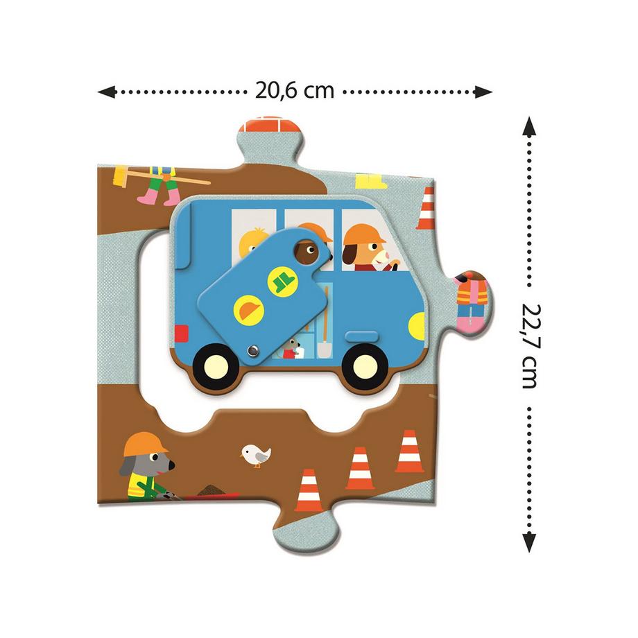 Djeco  Gigante Il cantiere, 17 pezzi 