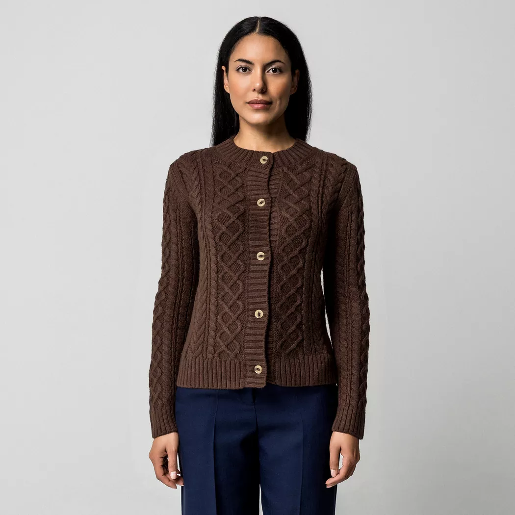 Manor Woman - Cardigan, für Damen, Kühles Braun, Größe S