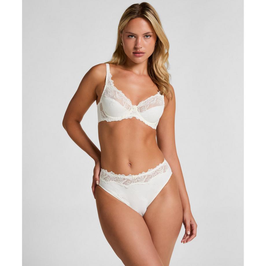 Hunkemöller Slip Taille Haute Broderie Florale  