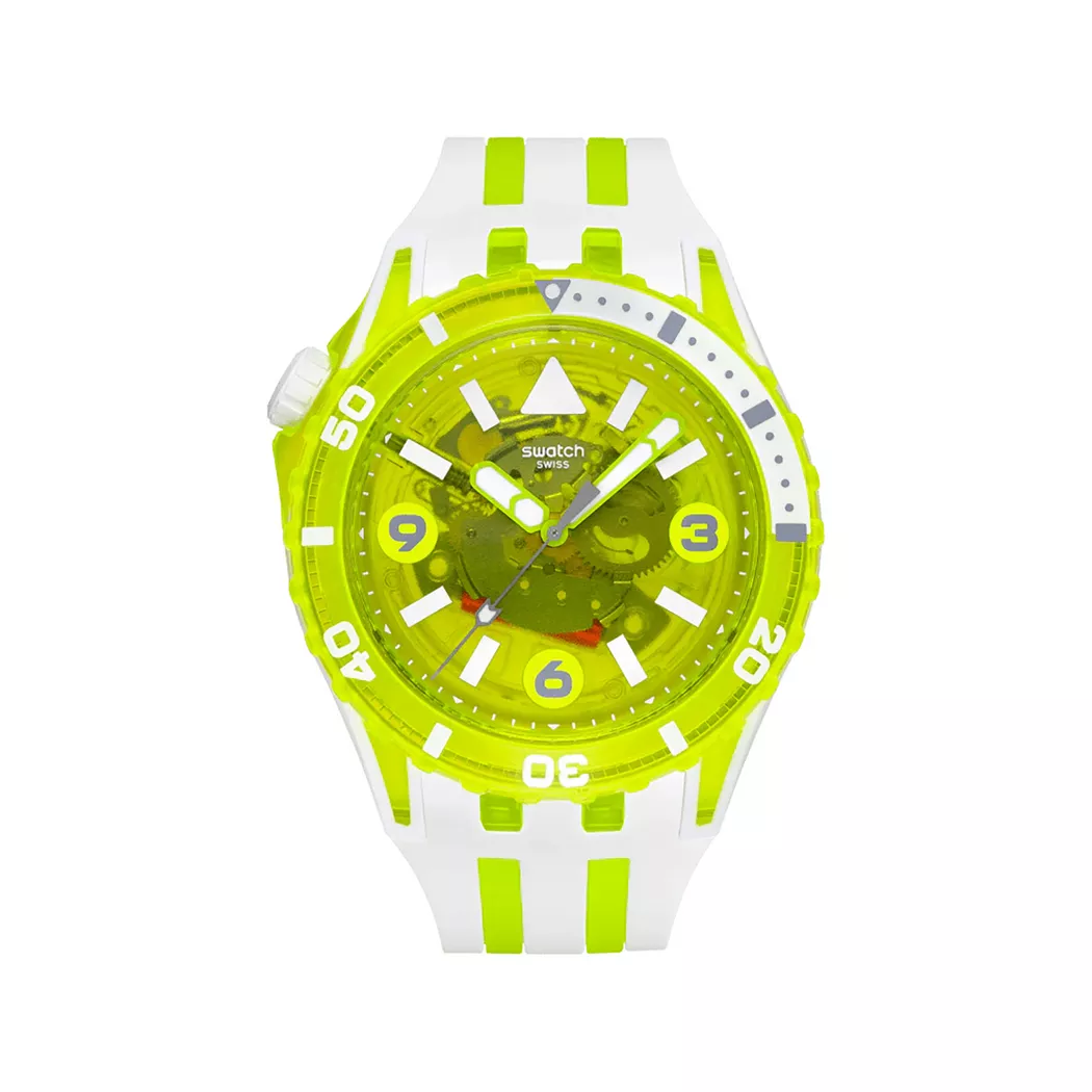 Swatch - Analoguhr, Scubaqua Standard EGG YOLK, 44mm, Weiss