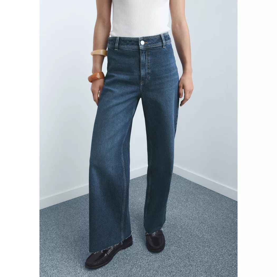 Mango - Jeans, für Damen, Blau Denim Dunkel, Größe 46
