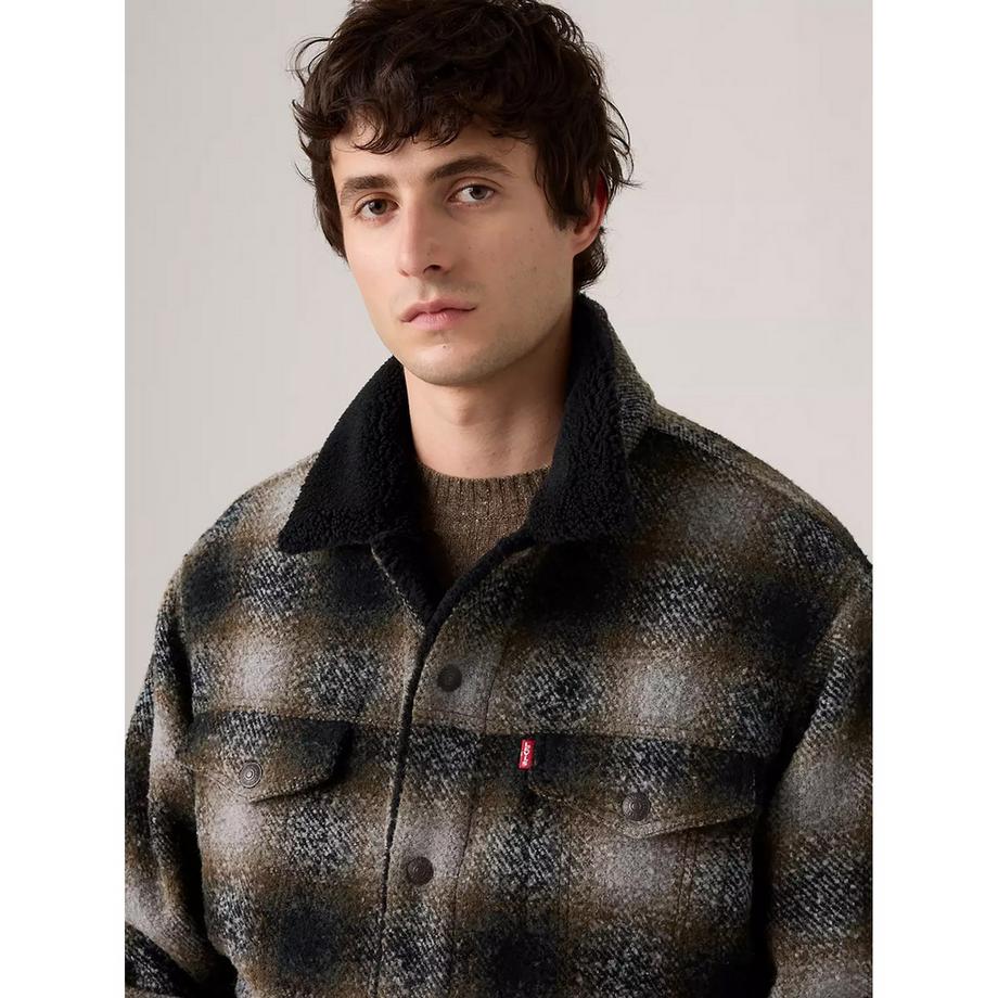 Levi's® Giacca Blouson a Quadri con Collo Sherpa  