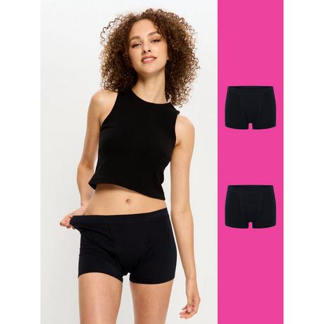Modibodi Soft Stretch Seamless Boyshort Slip Assorbenti Confezione da 2  