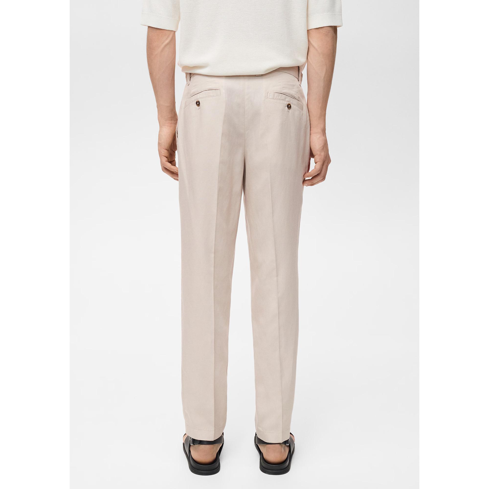 Mango Man Delave Slim Fit Pantaloni in Lino  