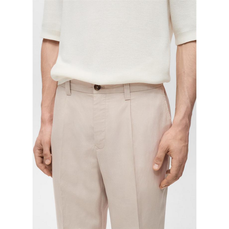 Mango Man Pantaloni Delave Slim Fit Lino  