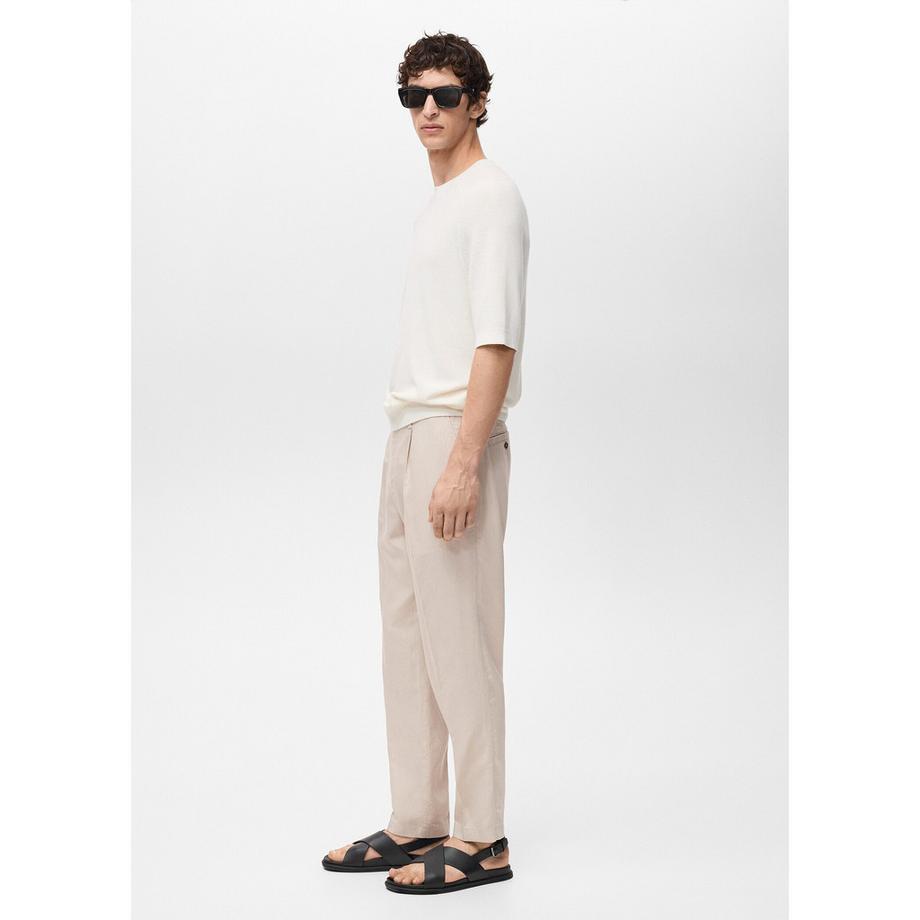 Mango Man Pantaloni Delave Slim Fit Lino  