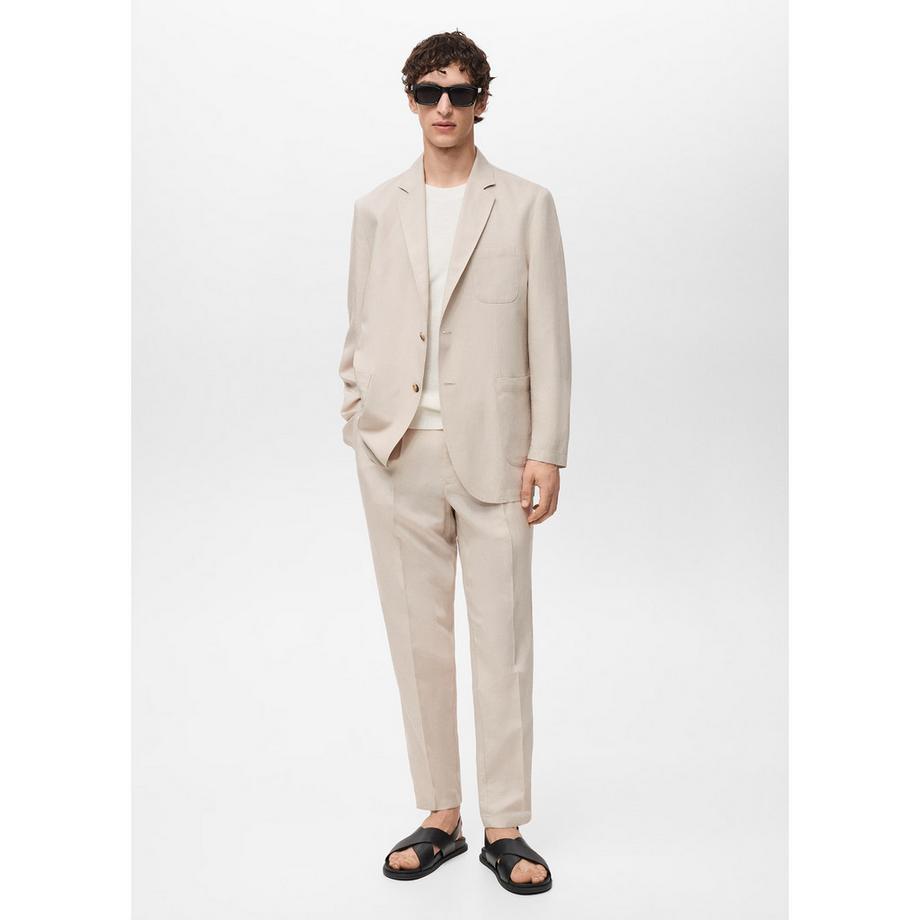 Mango Man Pantaloni Delave Slim Fit Lino  