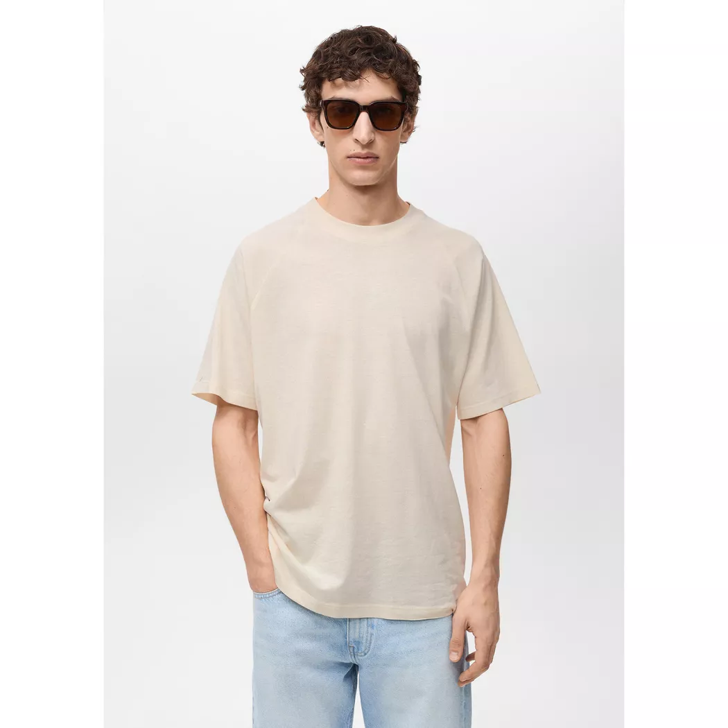 Mango Man - T-Shirt, für Herren, Beige, Größe L
