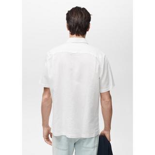 Mango Man Ants Camicia Lino Maniche Corte  