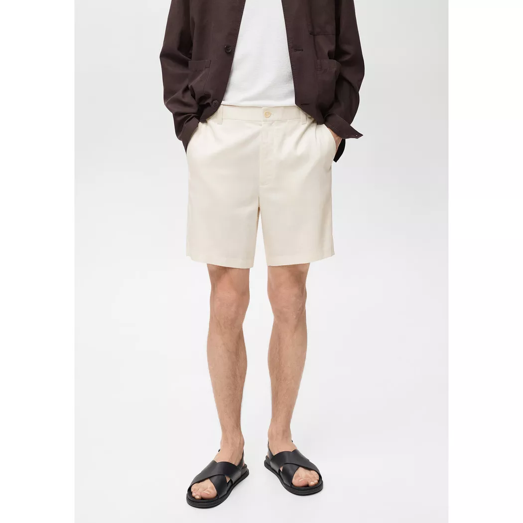 Mango Man - Shorts, für Herren, Ecru, Größe 42