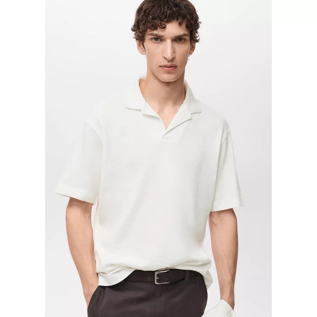 Mango Man - Polo Shirt, für Herren, Ecru, Größe S